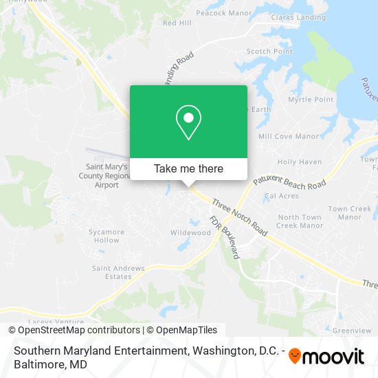 Southern Maryland Entertainment map