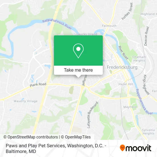 Paws and Play Pet Services map