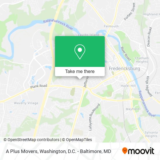 A Plus Movers map