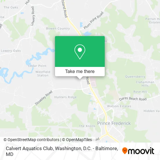Calvert Aquatics Club map