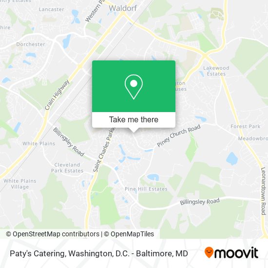 Paty's Catering map