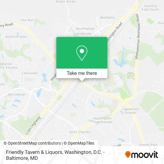 Friendly Tavern & Liquors map