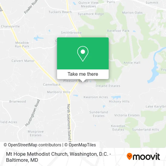 Mt Hope Methodist Church map