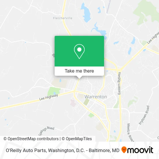 O'Reilly Auto Parts map