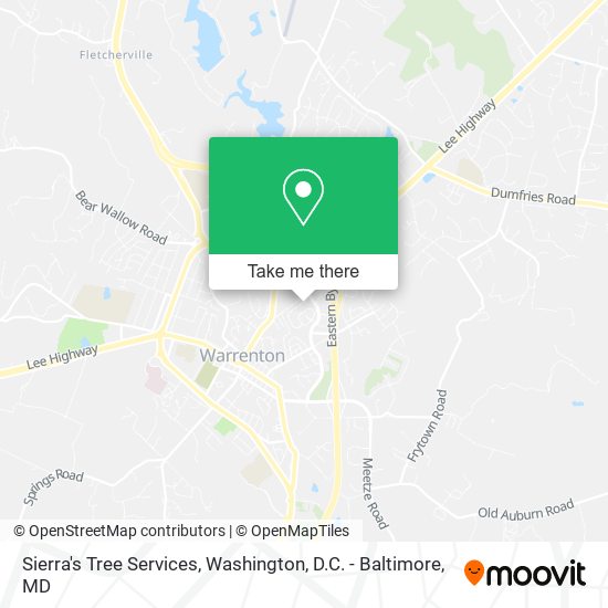 Sierra's Tree Services map