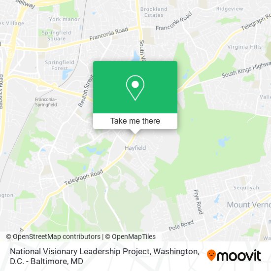 Mapa de National Visionary Leadership Project