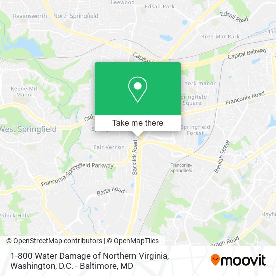 1-800 Water Damage of Northern Virginia map