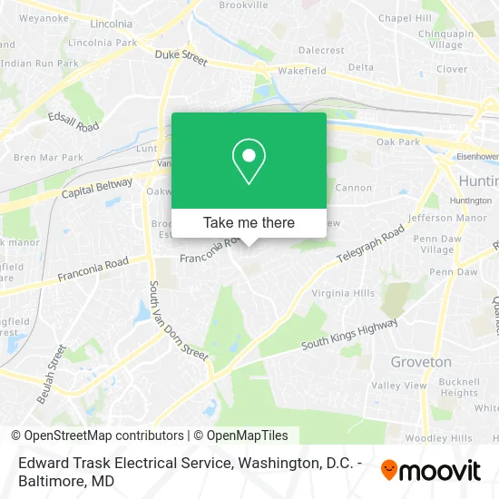 Edward Trask Electrical Service map