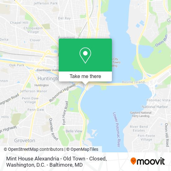 Mapa de Mint House Alexandria - Old Town - Closed