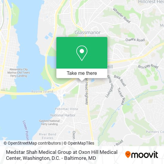 Mapa de Medstar Shah Medical Group at Oxon Hill Medical Center
