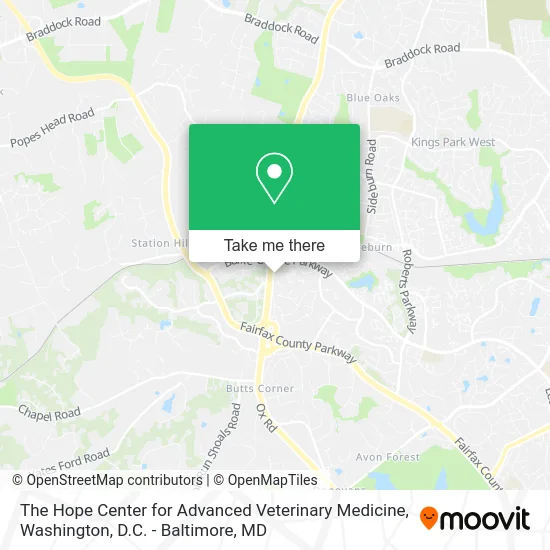 The Hope Center for Advanced Veterinary Medicine map