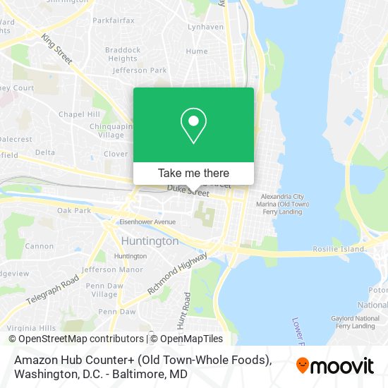 Mapa de Amazon Hub Counter+ (Old Town-Whole Foods)