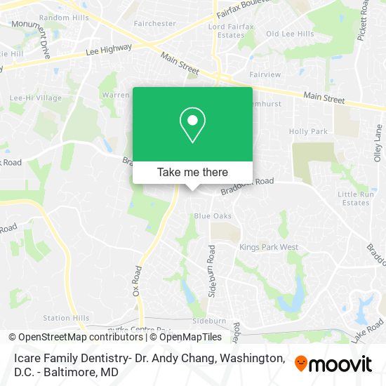 Icare Family Dentistry- Dr. Andy Chang map