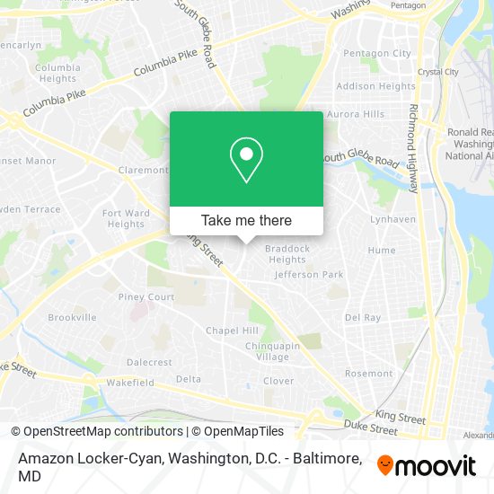 Mapa de Amazon Locker-Cyan