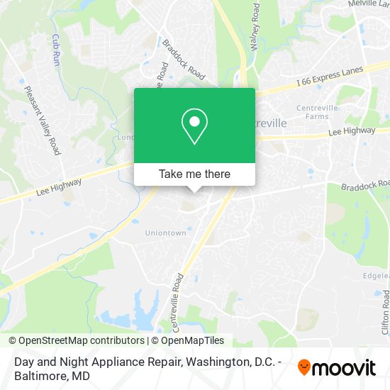 Day and Night Appliance Repair map