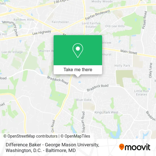 Difference Baker - George Mason University map