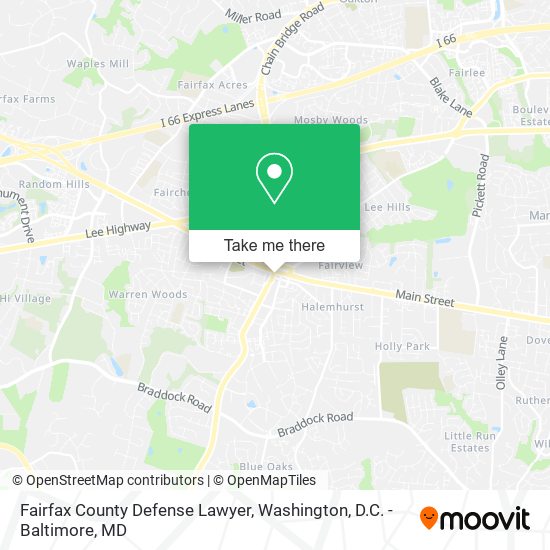 Fairfax County Defense Lawyer map