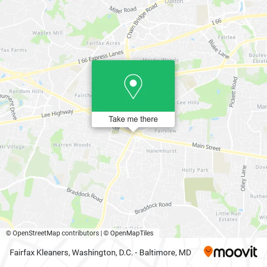 Fairfax Kleaners map