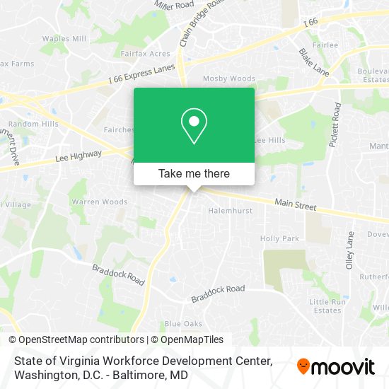 Mapa de State of Virginia Workforce Development Center