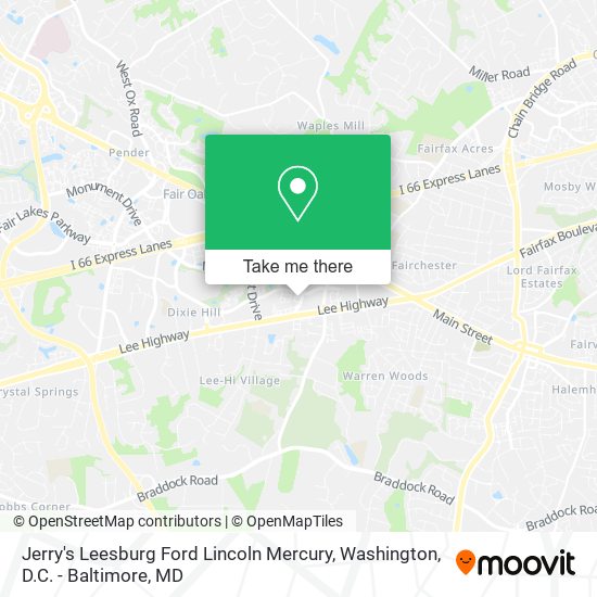 Jerry's Leesburg Ford Lincoln Mercury map