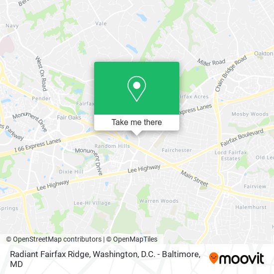 Radiant Fairfax Ridge map