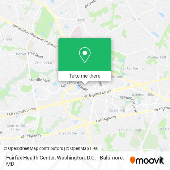 Fairfax Health Center map