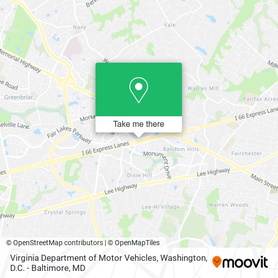 Virginia Department of Motor Vehicles map
