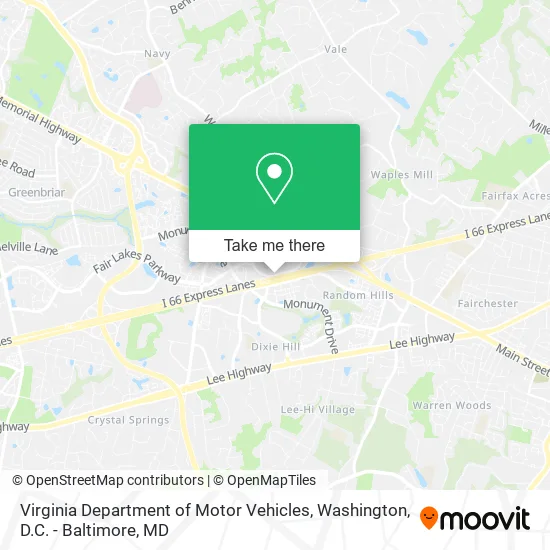 Virginia Department of Motor Vehicles map
