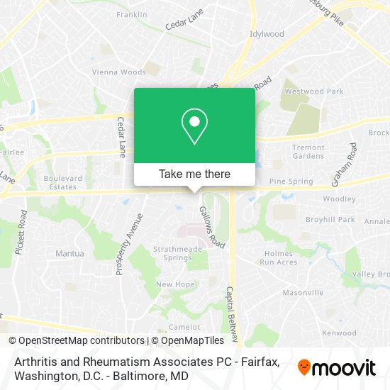 Mapa de Arthritis and Rheumatism Associates PC - Fairfax