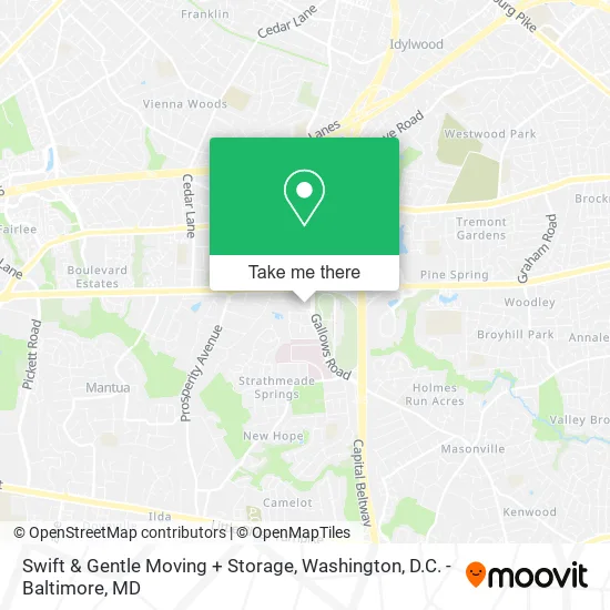 Swift & Gentle Moving + Storage map
