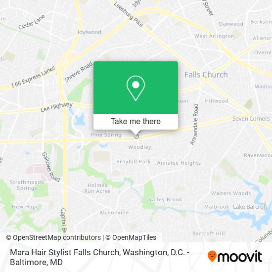 Mara Hair Stylist Falls Church map