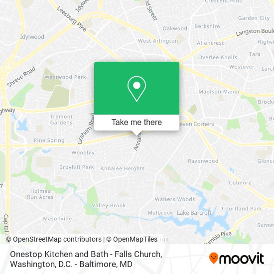 Onestop Kitchen and Bath - Falls Church map