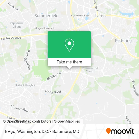 Mapa de EVgo