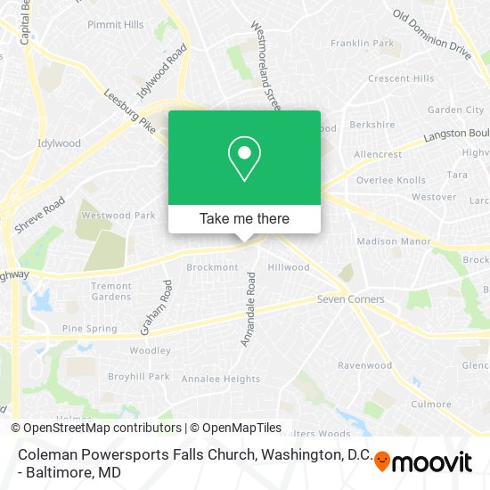 Coleman Powersports Falls Church map