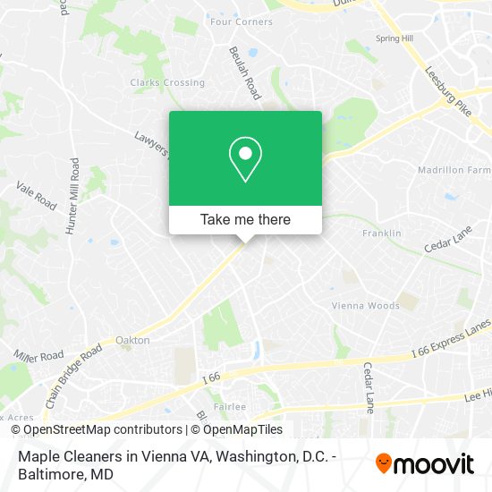 Maple Cleaners in Vienna VA map