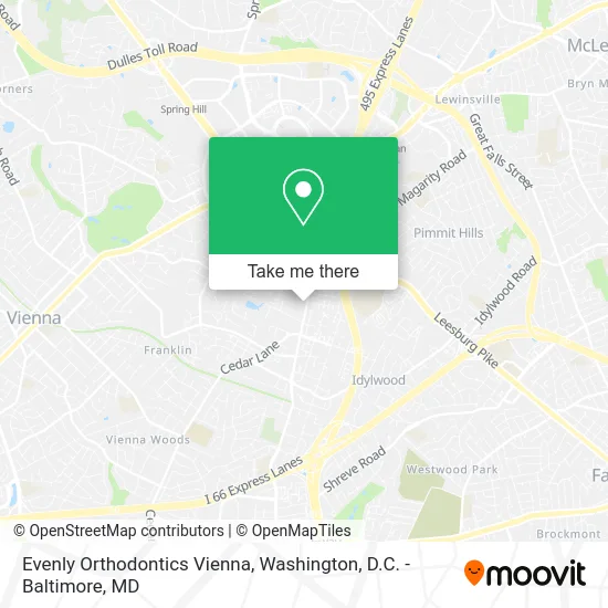 Evenly Orthodontics Vienna map