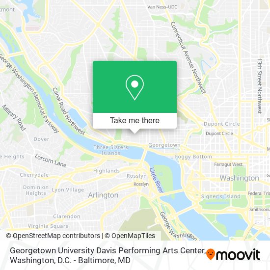 Georgetown University Davis Performing Arts Center map