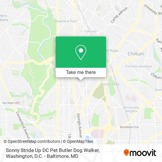 Sonny Stride Up DC Pet Butler Dog Walker map