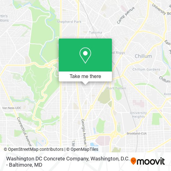 Mapa de Washington DC Concrete Company