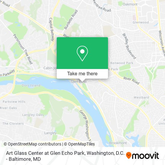 Art Glass Center at Glen Echo Park map