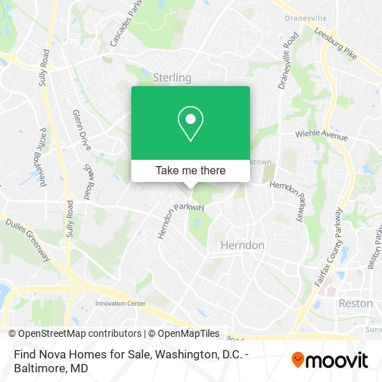 Mapa de Find Nova Homes for Sale