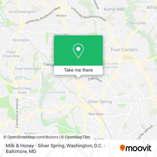 Mapa de Milk & Honey - Silver Spring