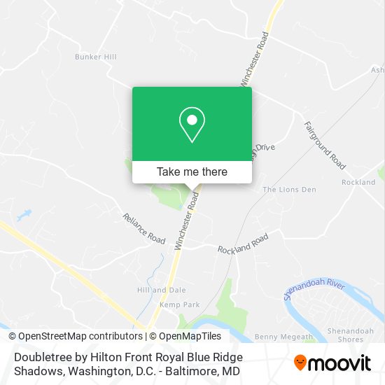 Doubletree by Hilton Front Royal Blue Ridge Shadows map