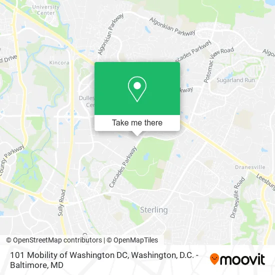 Mapa de 101 Mobility of Washington DC