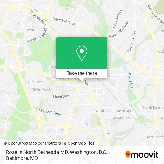 Rose in North Bethesda MD map