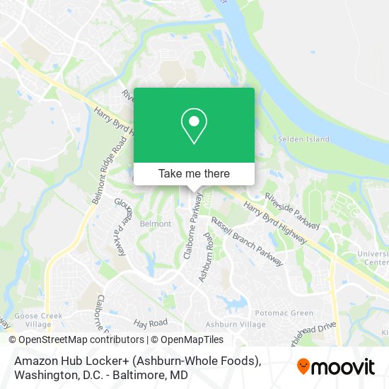 Mapa de Amazon Hub Locker+ (Ashburn-Whole Foods)