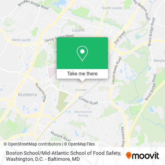 Boston School / Mid-Atlantic School of Food Safety map