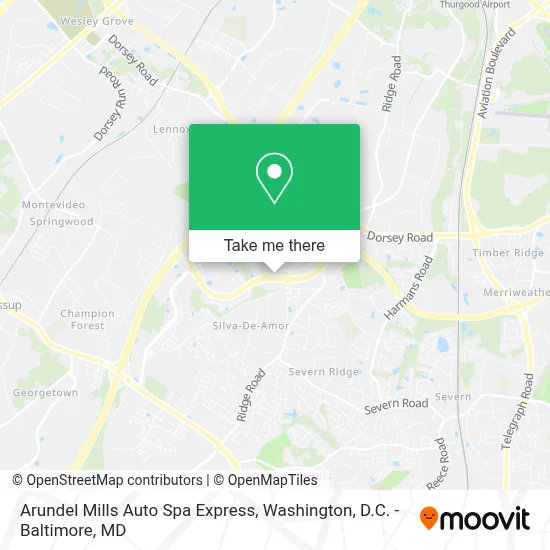 Arundel Mills Auto Spa Express map