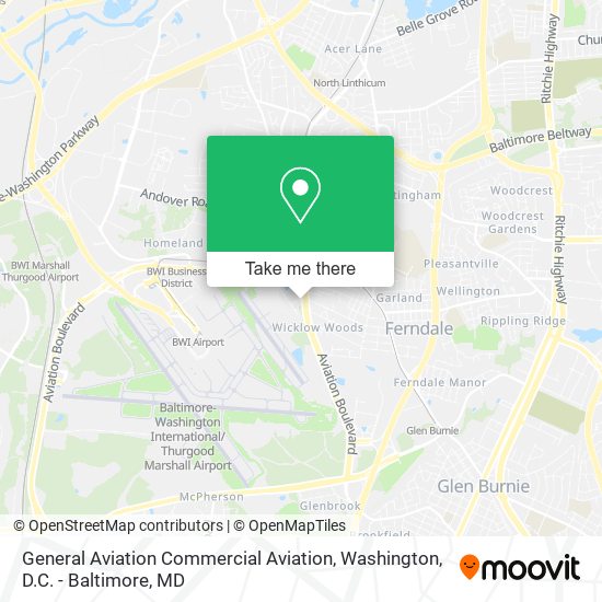 General Aviation Commercial Aviation map