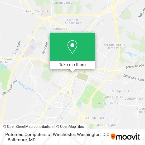 Potomac Computers of Winchester map